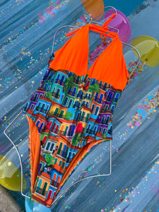 Old San Juan One piece  Neon Collection Orange