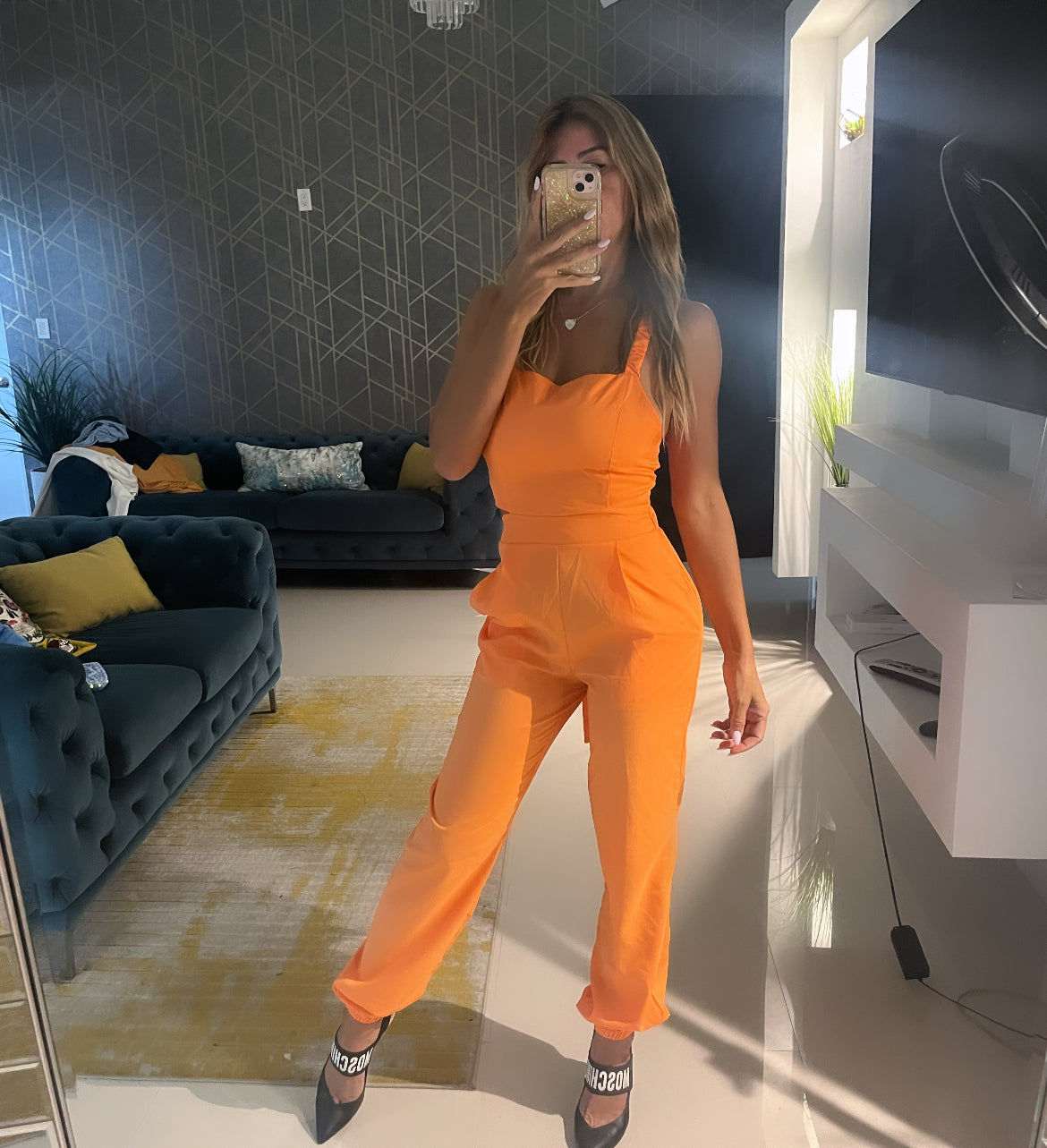Love orange jumpsuit