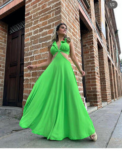 Monaco maxi green dress