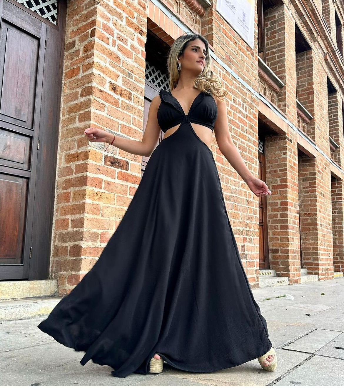 Monaco black maxi dress