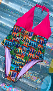 Old San Juan One piece Neon Collection Pink