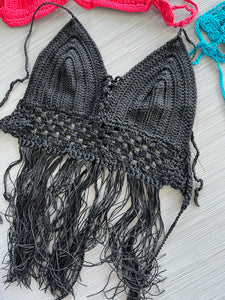 Sweet heart crochet black